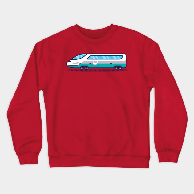 Fast Train Cartoon Illustration Crewneck Sweatshirt by Catalyst Labs